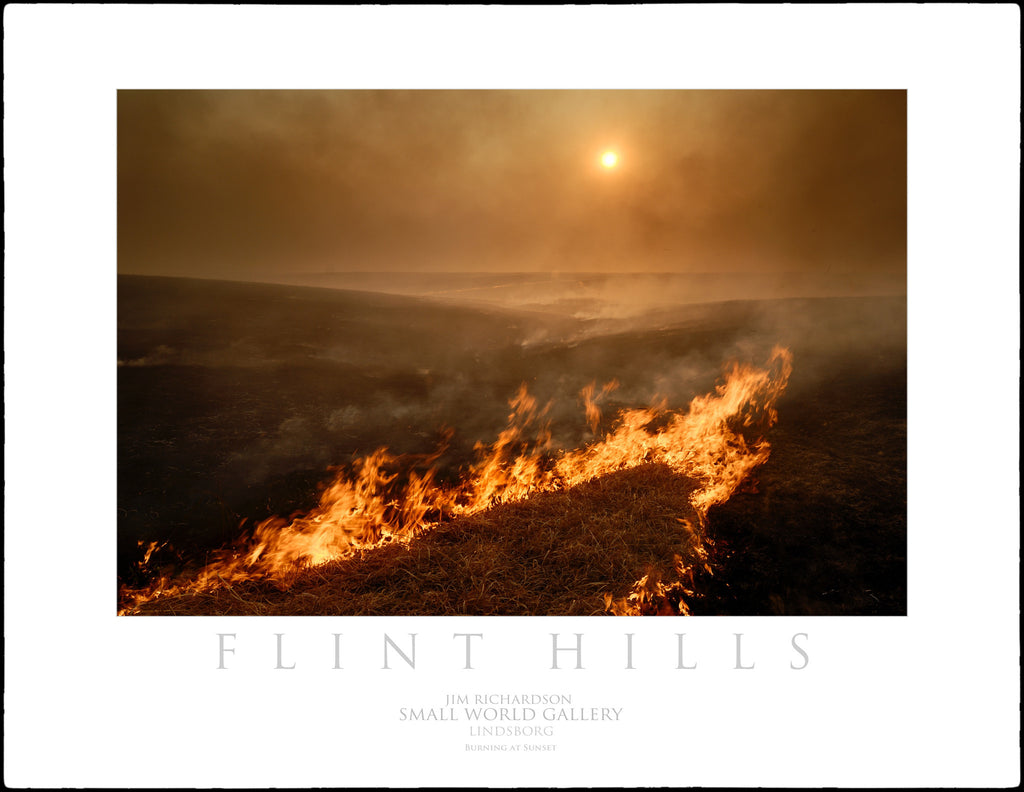 Burning at Sunset -Flint Hills of KS