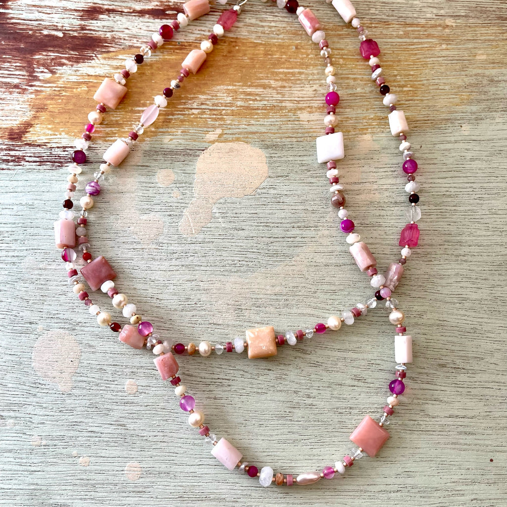 Peruvian Pink Opal Necklace