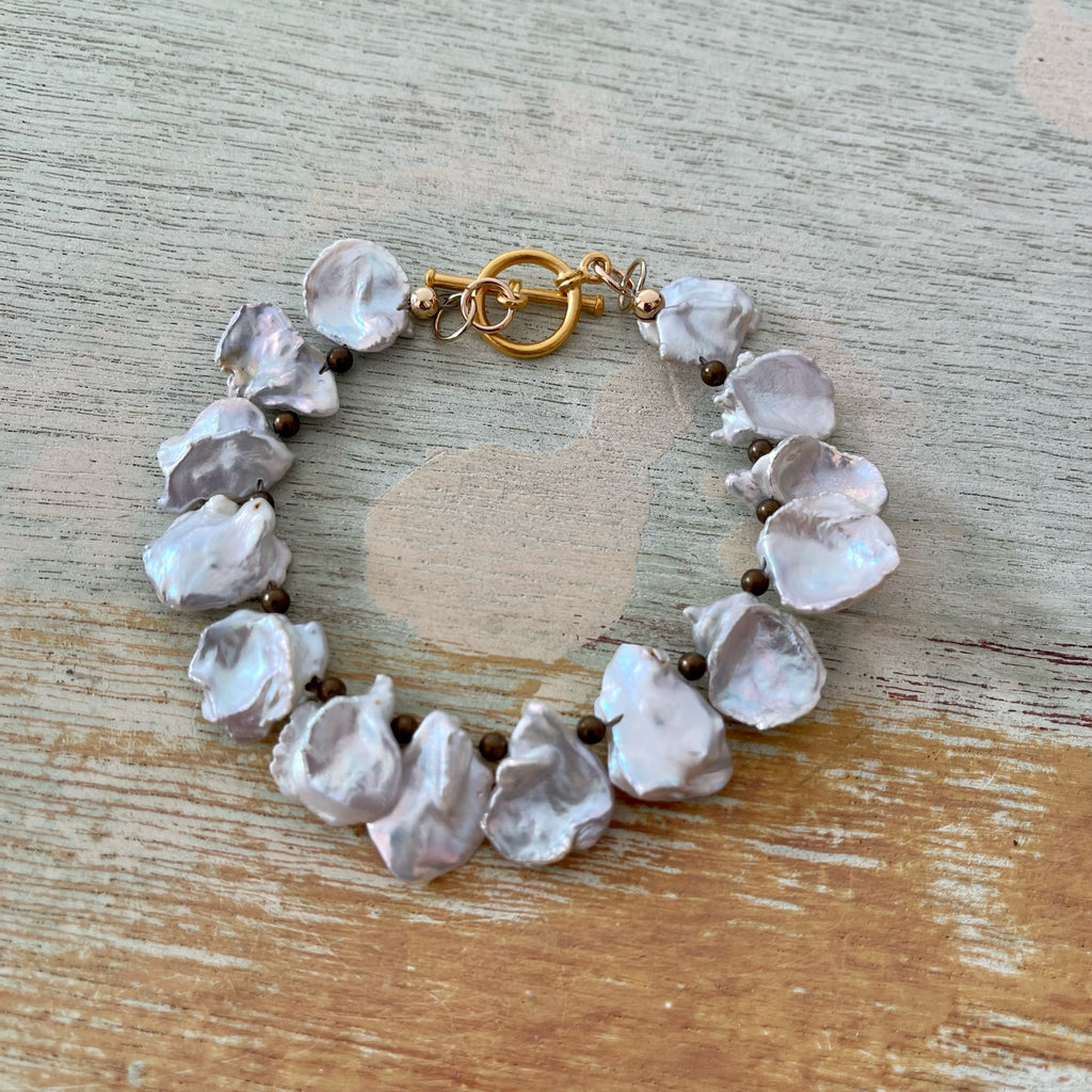 Cornflake Keshi Pearl Bracelet