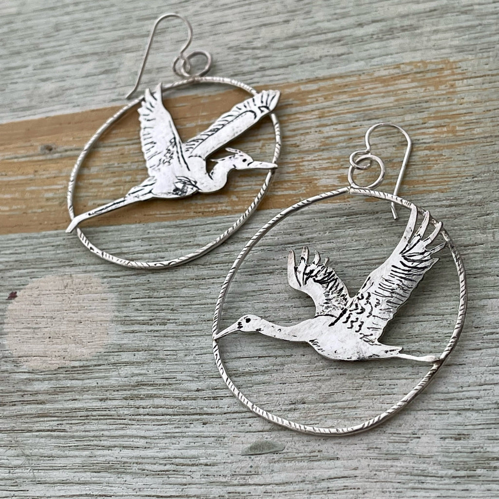 Heron/Crane Earrings