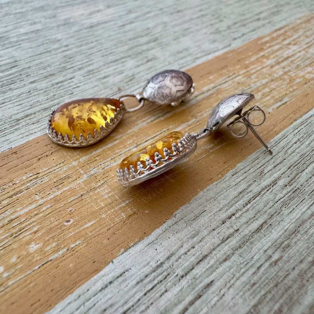 Baltic Amber Post Earrings