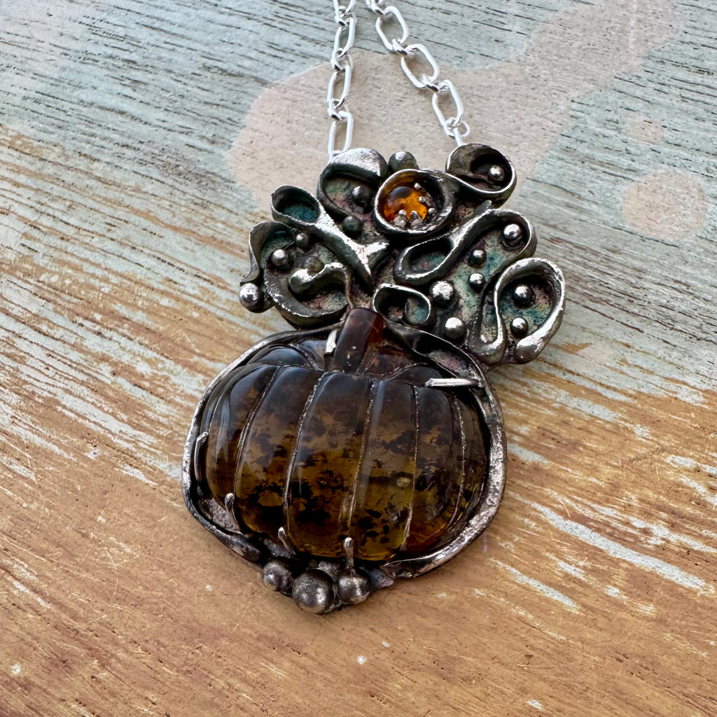 Baltic Amber Pendant Pumpkin