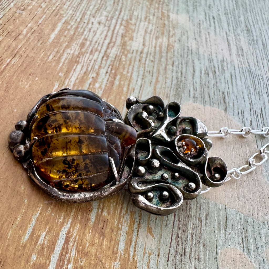 Baltic Amber Pendant Pumpkin