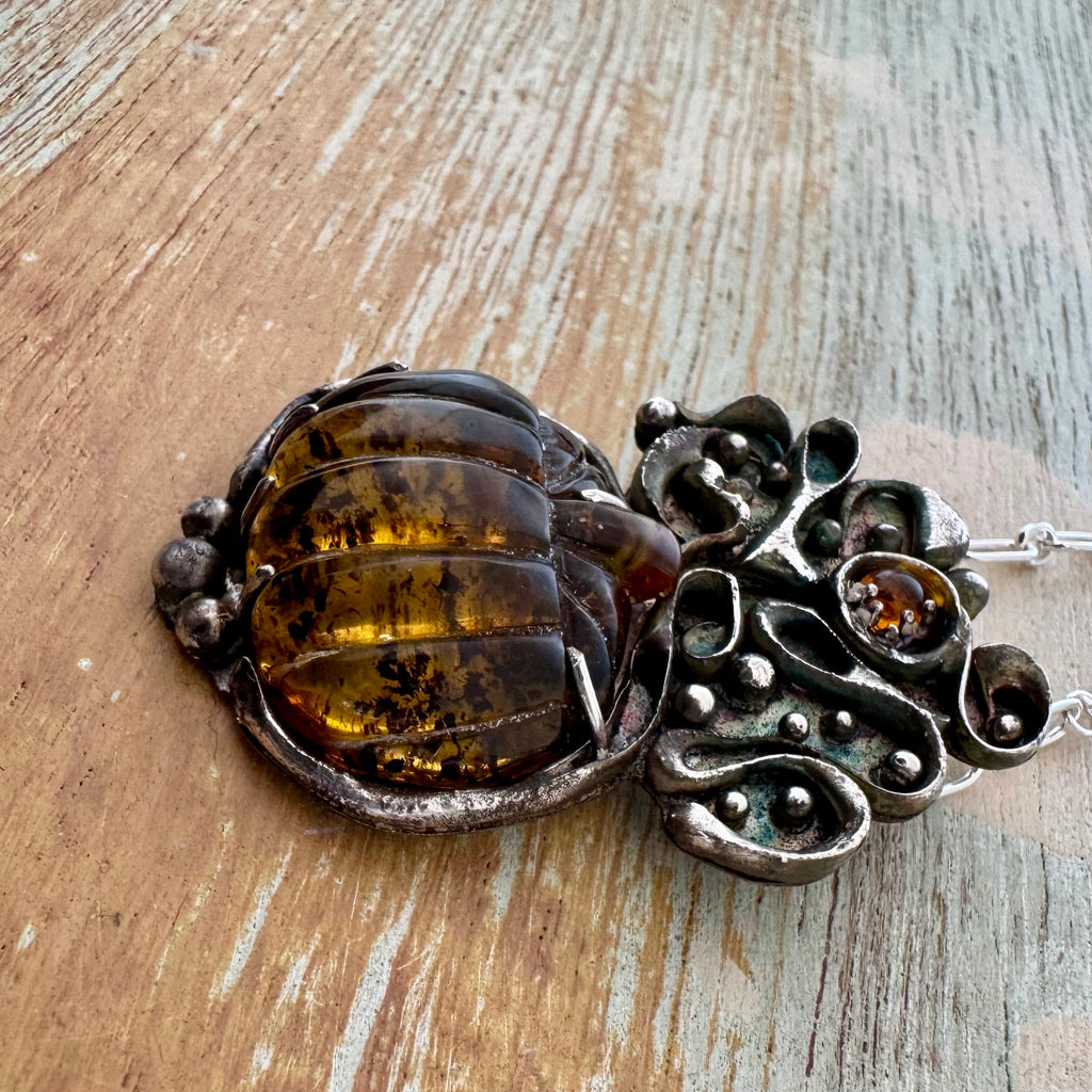 Baltic Amber Pendant Pumpkin
