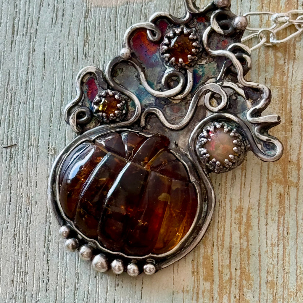Baltic Amber Pendant Pumpkin
