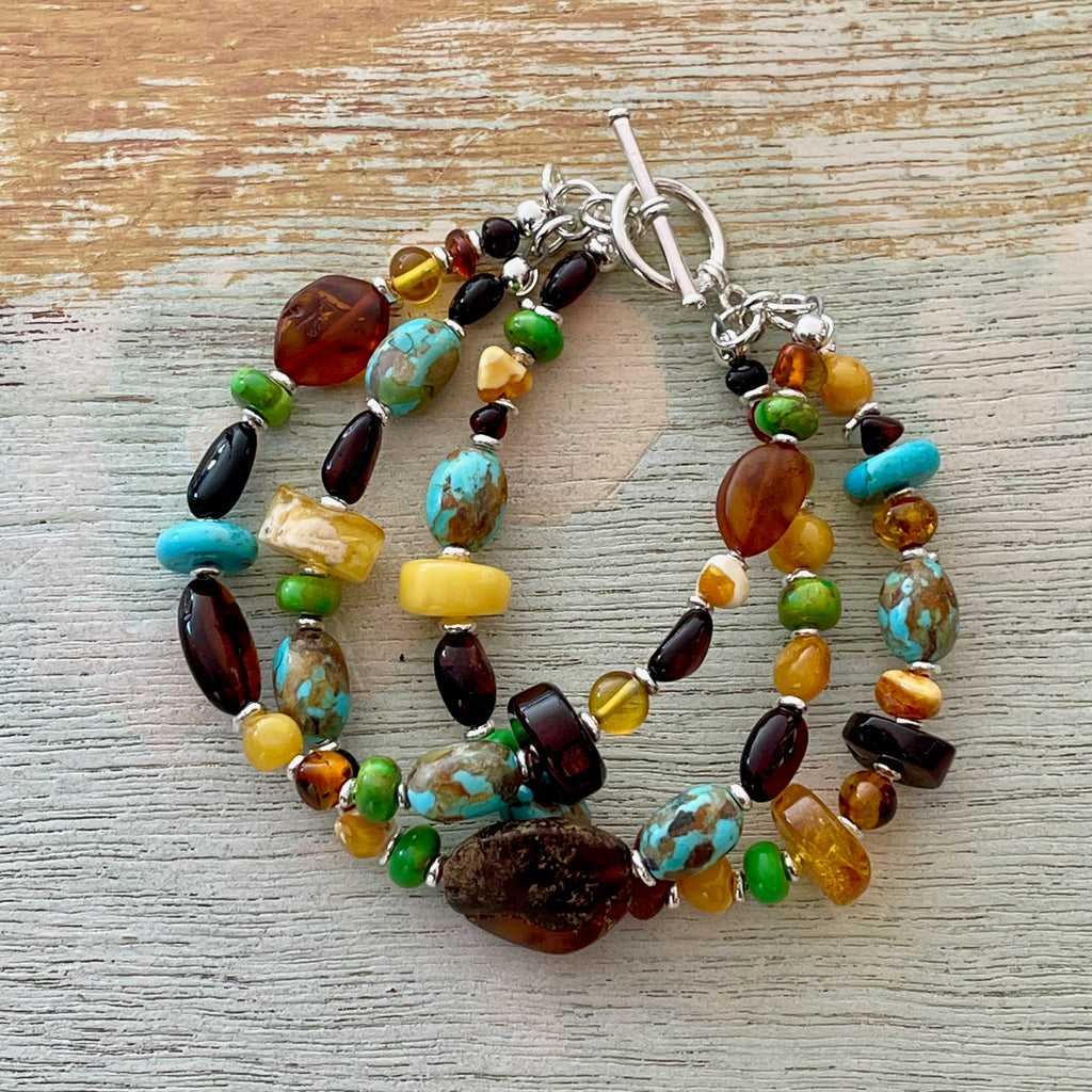 Triple Strand Amber Bracelet