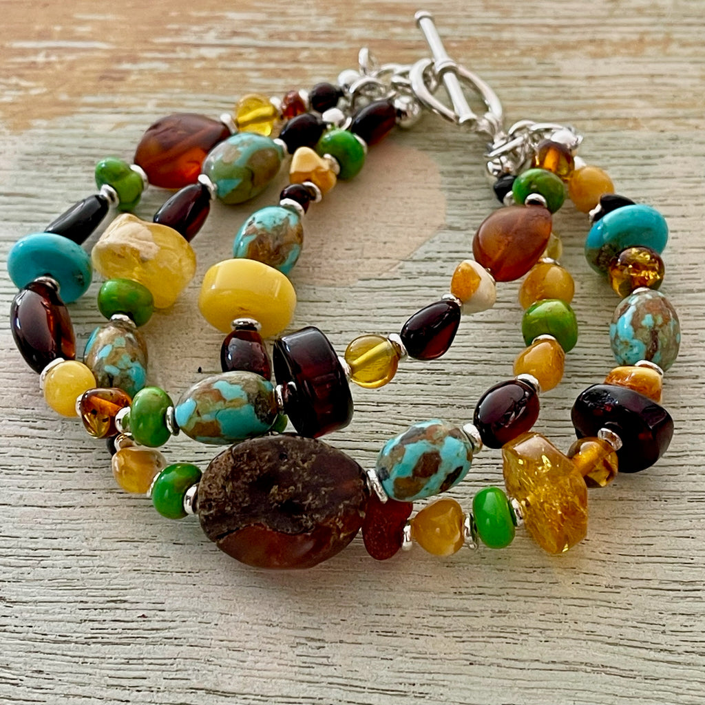 Triple Strand Amber Bracelet