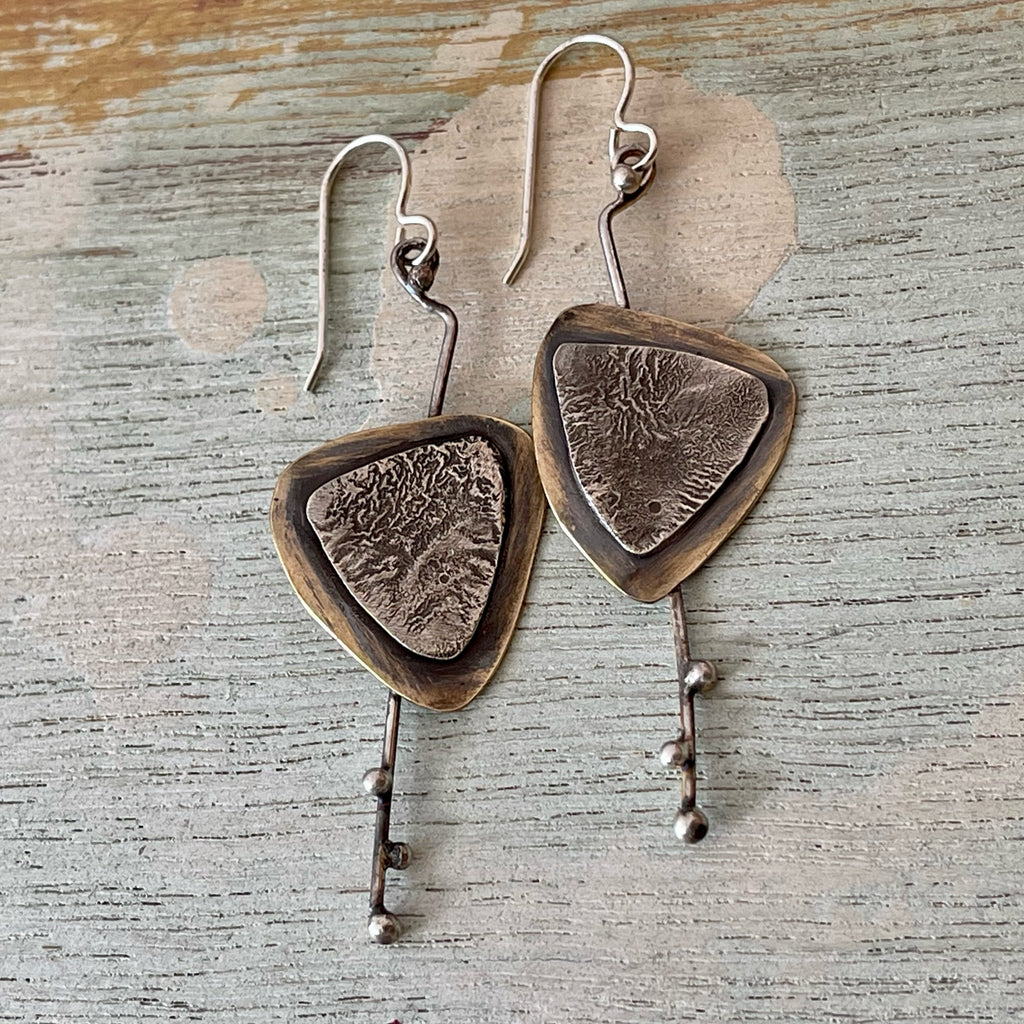 Reticulated Silver Earrings