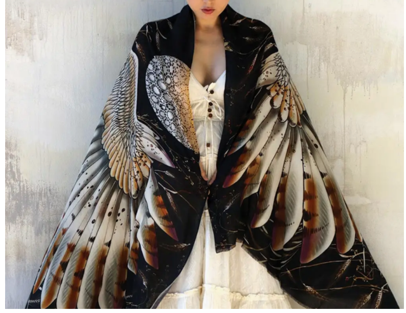 Wheat Barn Owl Cotton Scarf