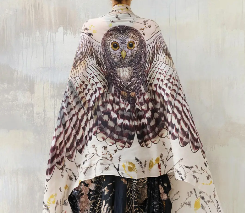 Day Owl Cotton Scarf