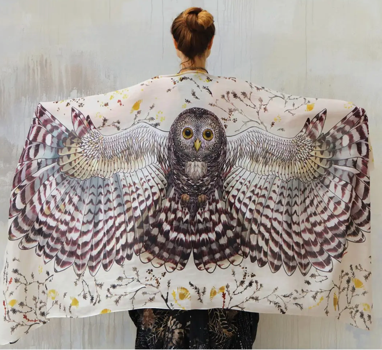 Day Owl Cotton Scarf