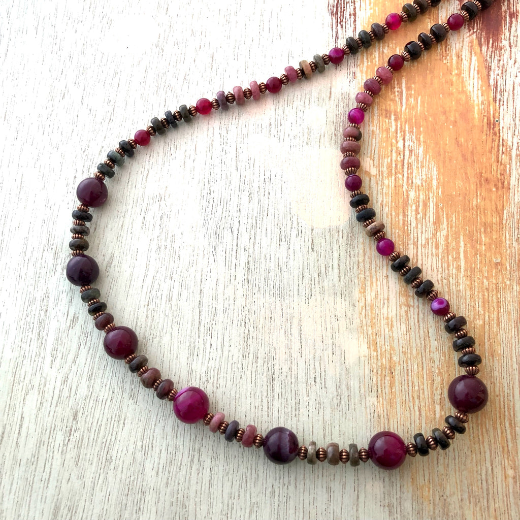 Agate and Tourmaline Necklace