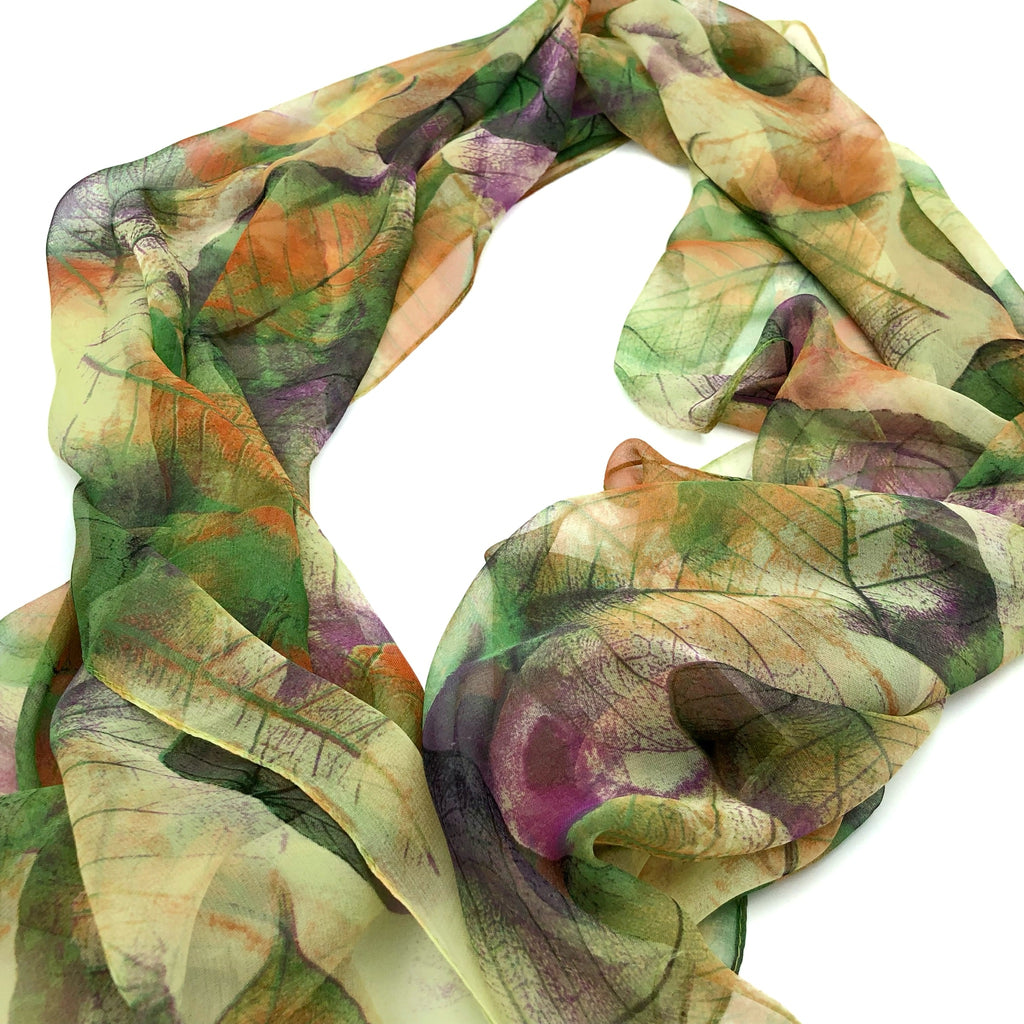 Fallen Leaves Chiffon Scarf