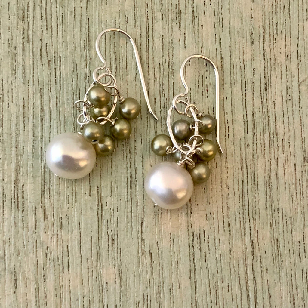 Cluster Pearl Earrings