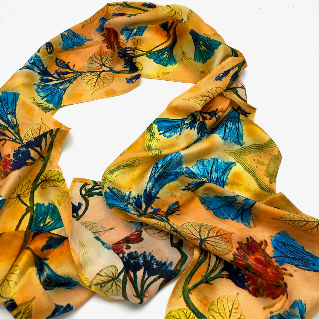 Morning Glory Silk Scarf