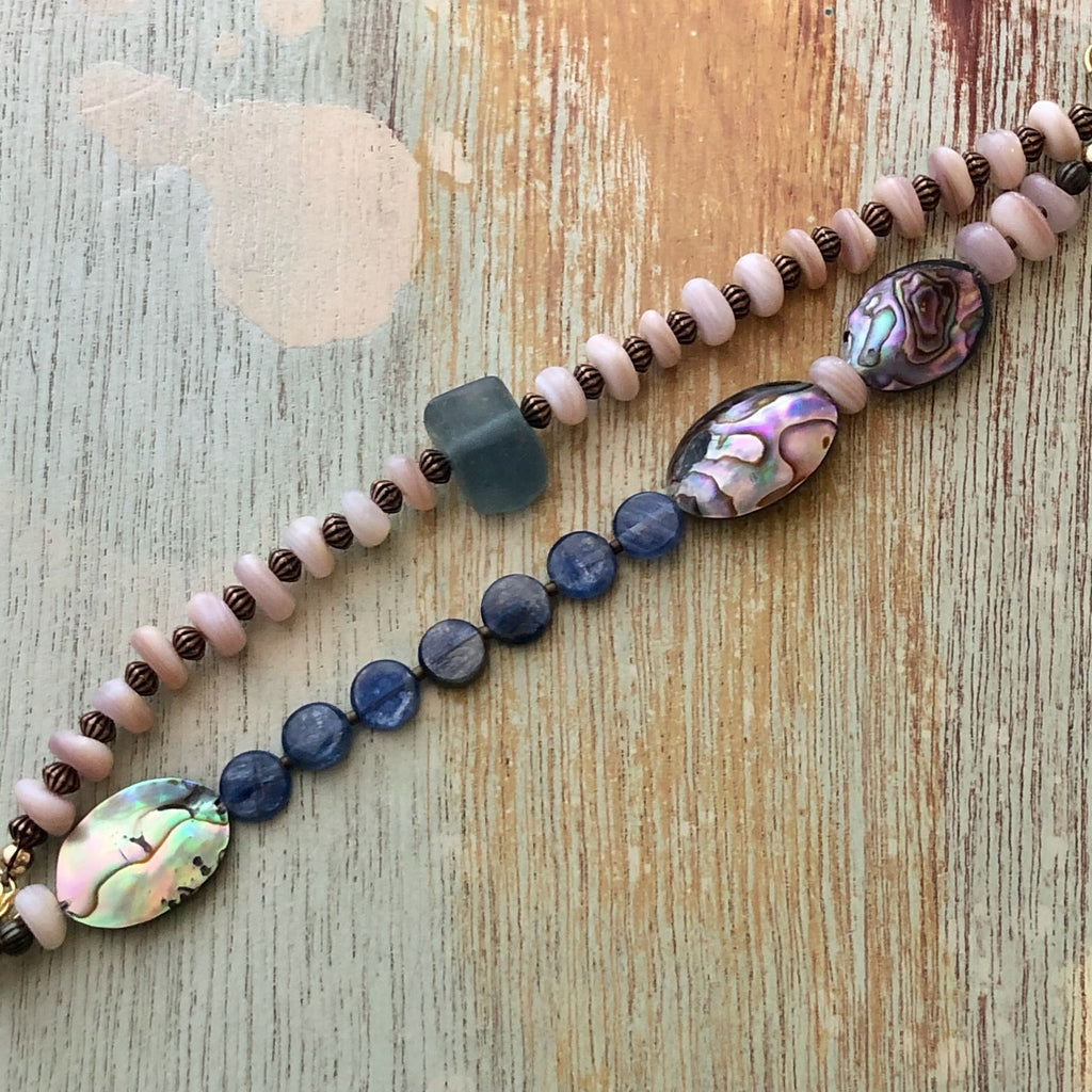 Fluorite and Abalone Bracelet
