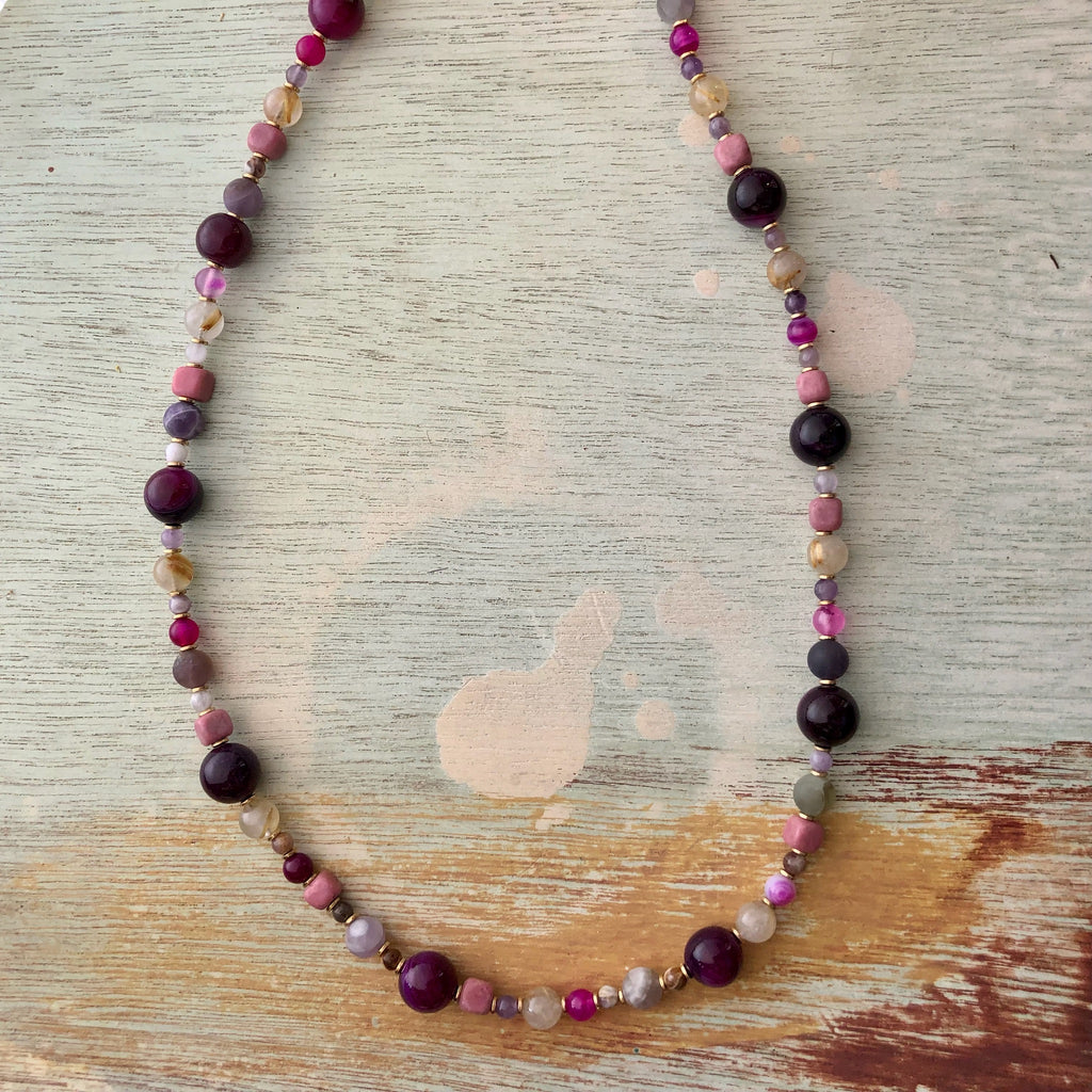 Maroon and Pink Necklace