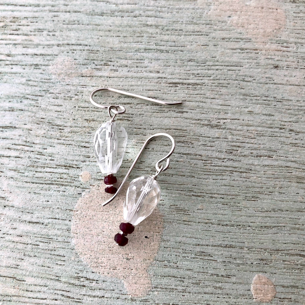 Ruby & Crystal Earrings