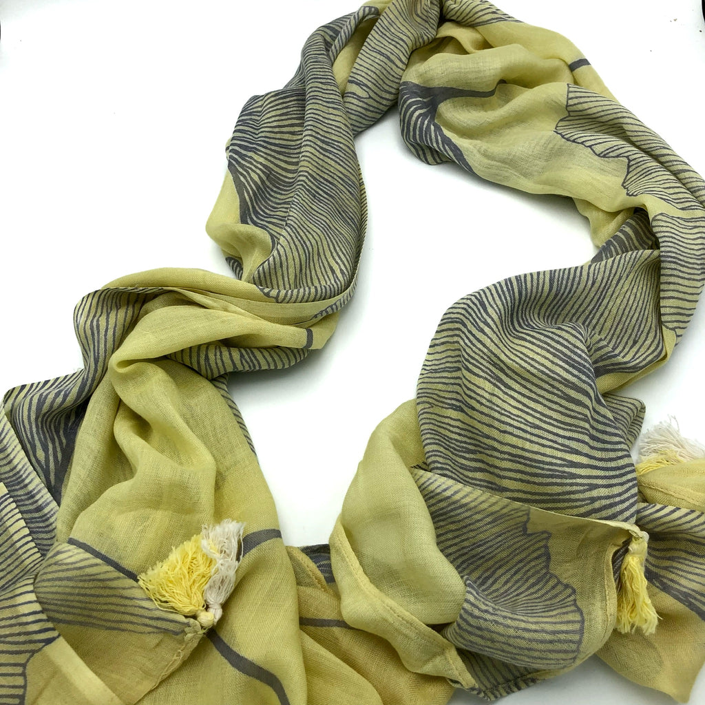 Ginko Yellow Floral Scarf