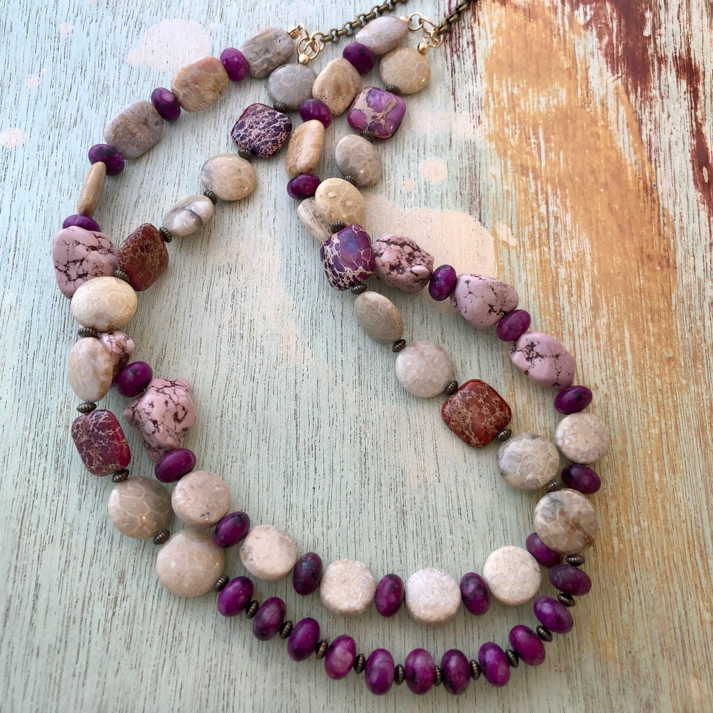 Agate and Fossil Coral Necklace