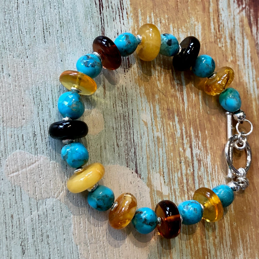 Amber & Turquoise Bracelet