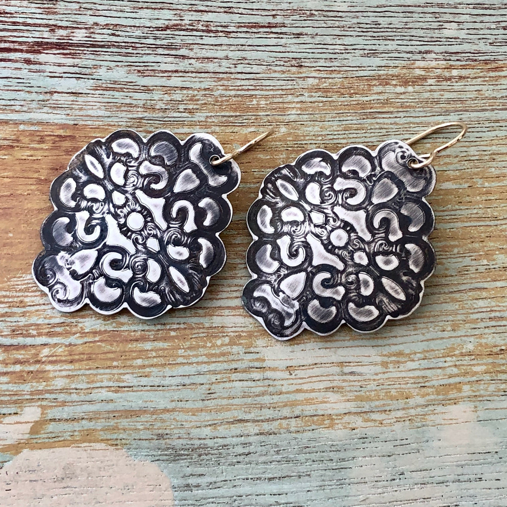 Silver Pressed Earrings