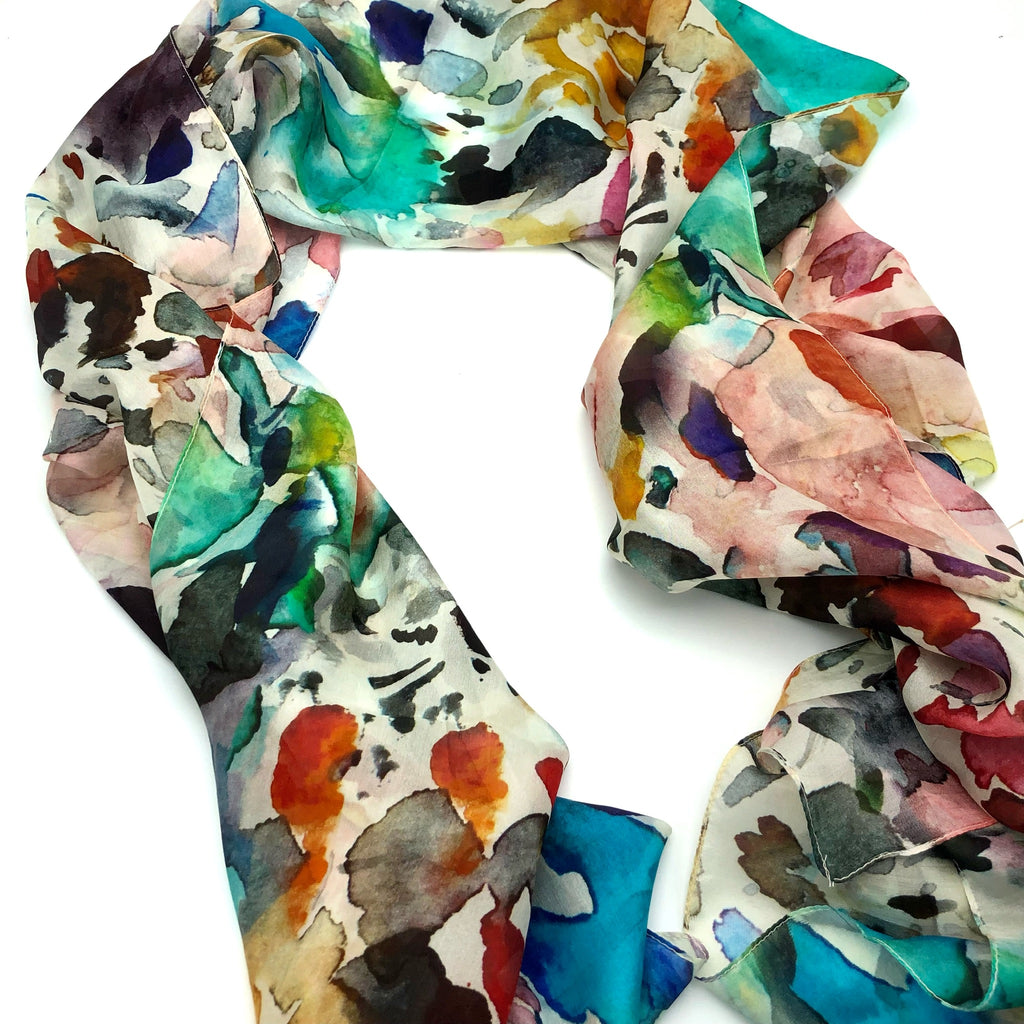 Cyndi Colorful Silk Scarf