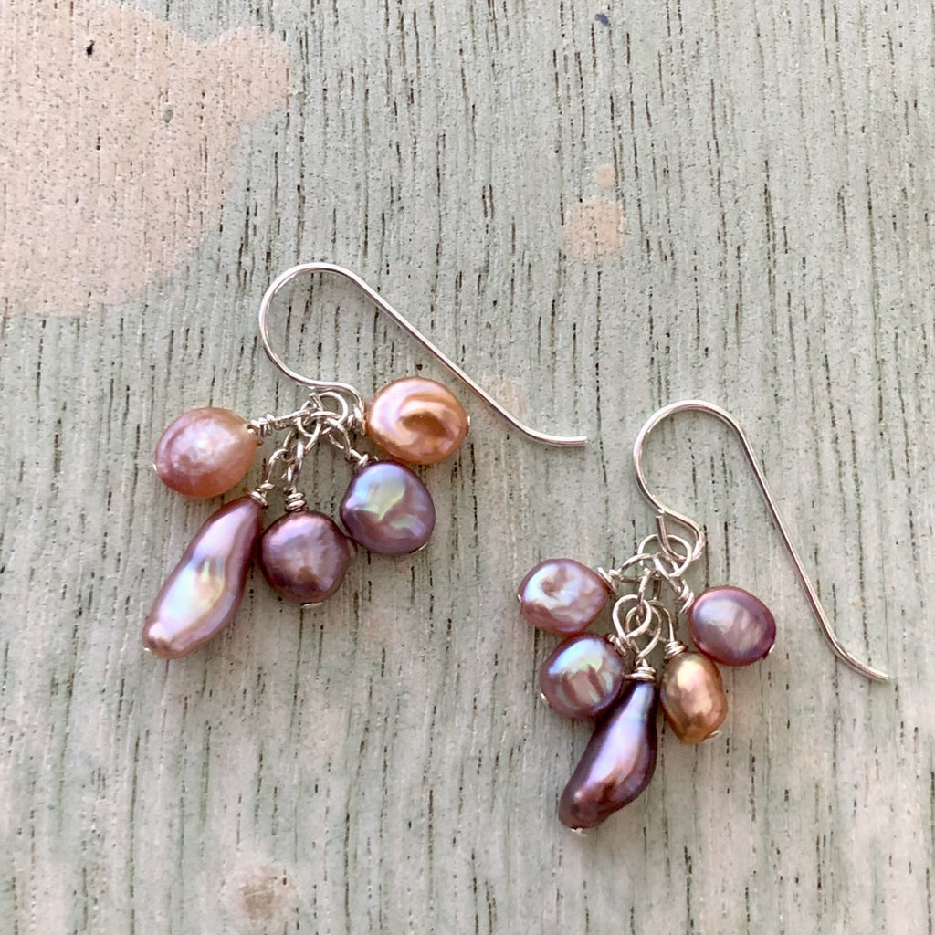 Cluster Pearl Earrings