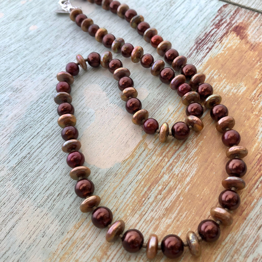 Bronze Pearl Necklace
