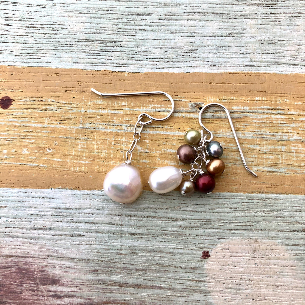 Asymmetrical Pearl Earrings