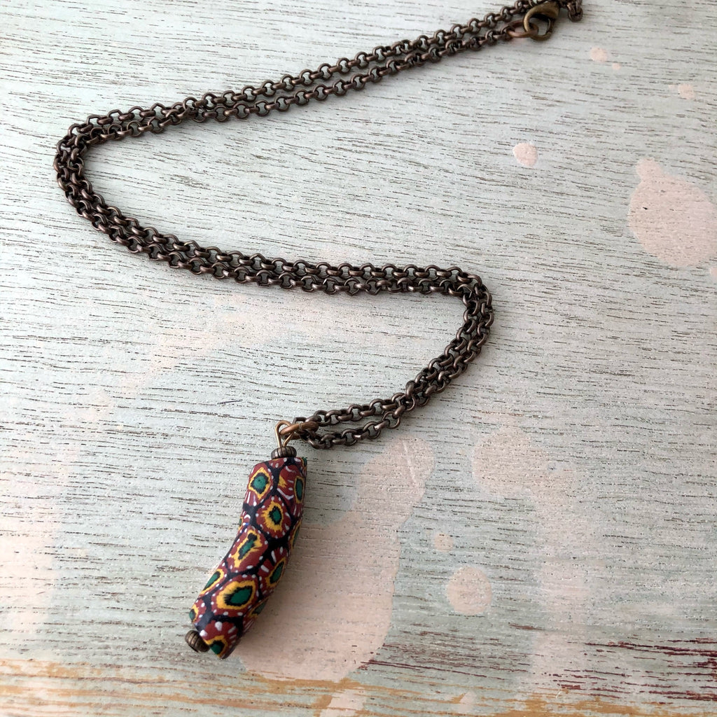 Millefiori & Brass Necklace