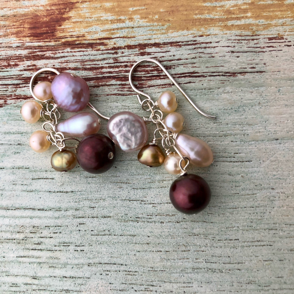 Cluster Pearl Earrings