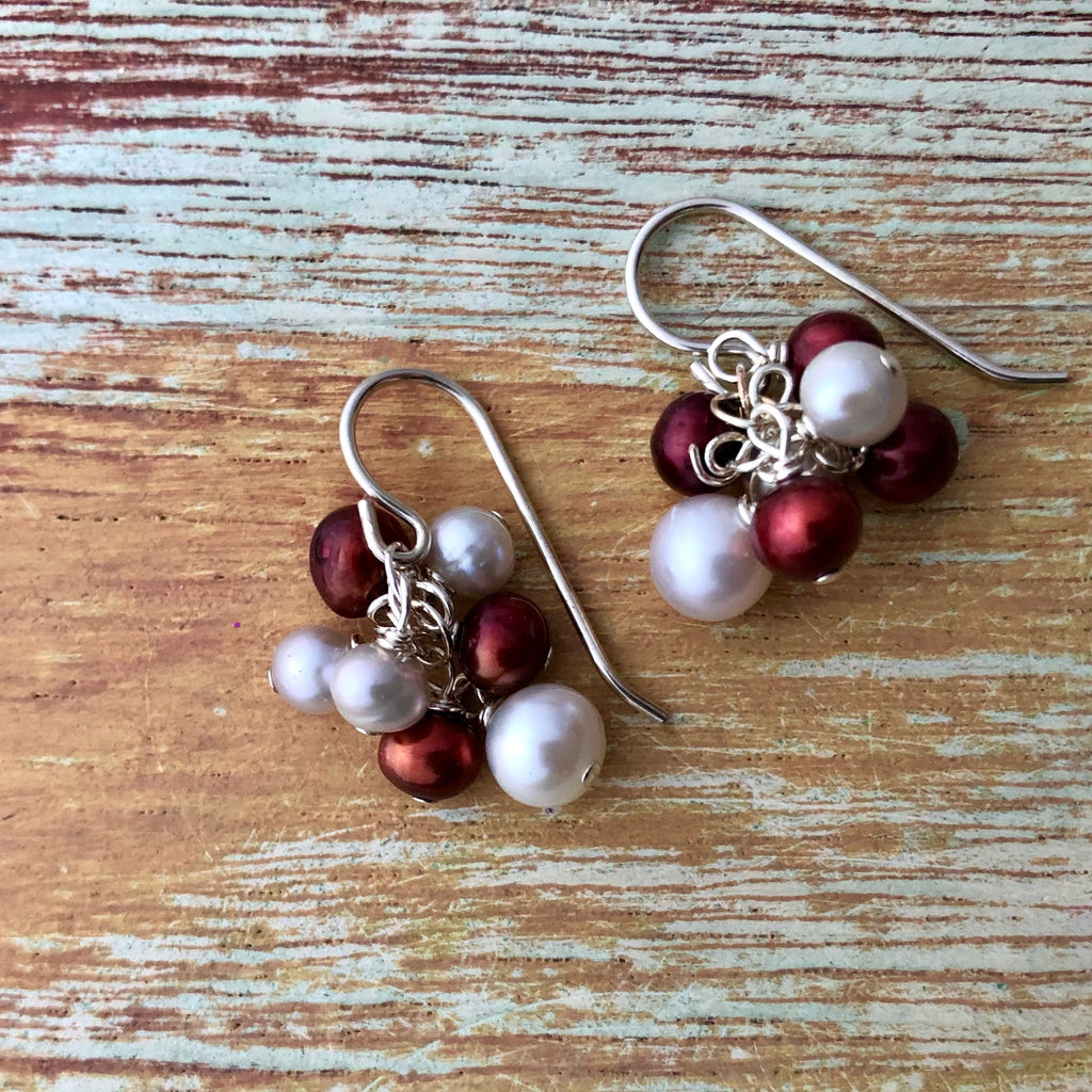 Cluster Pearl Earrings