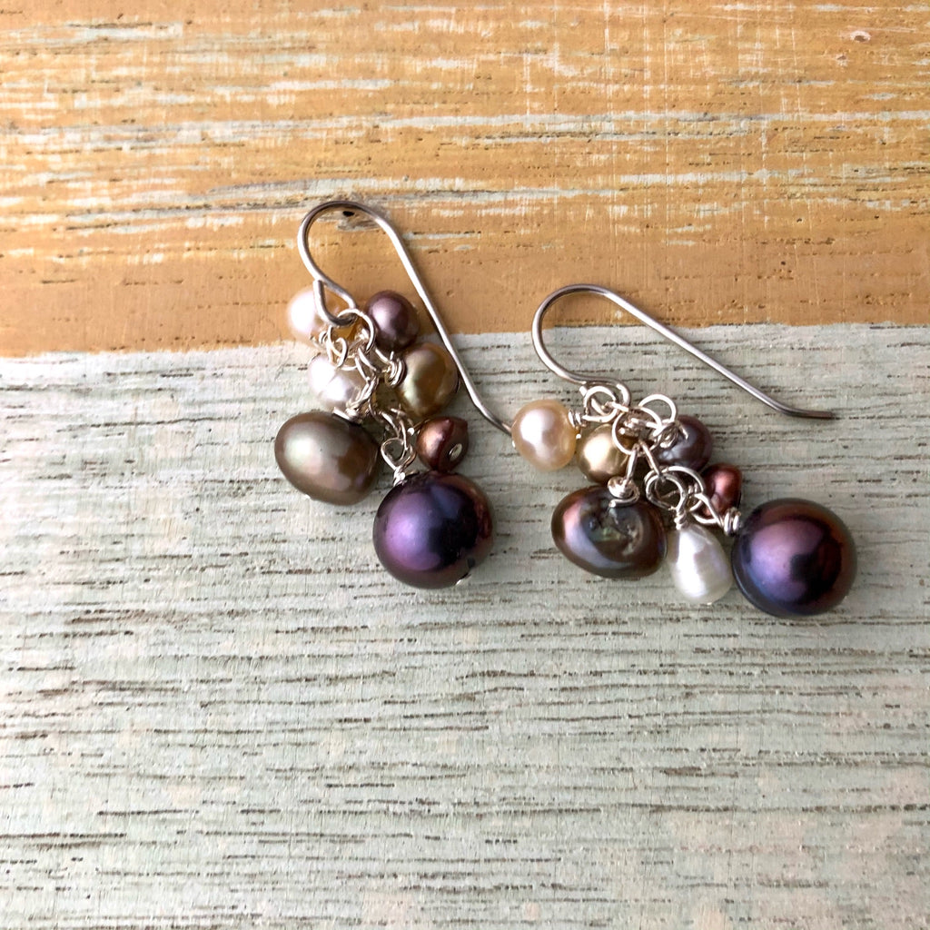 Cluster Pearl Earrings