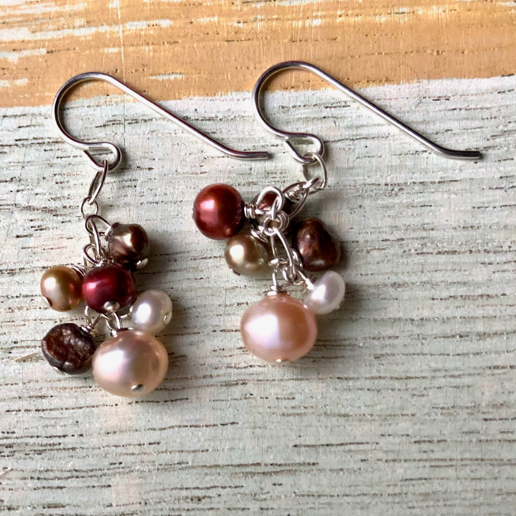 Cluster Pearl Earrings