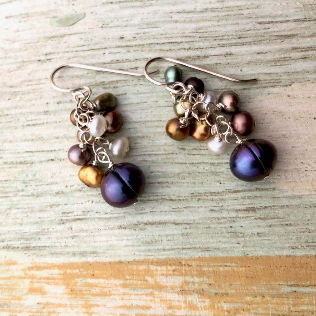 Cluster Pearl Earrings