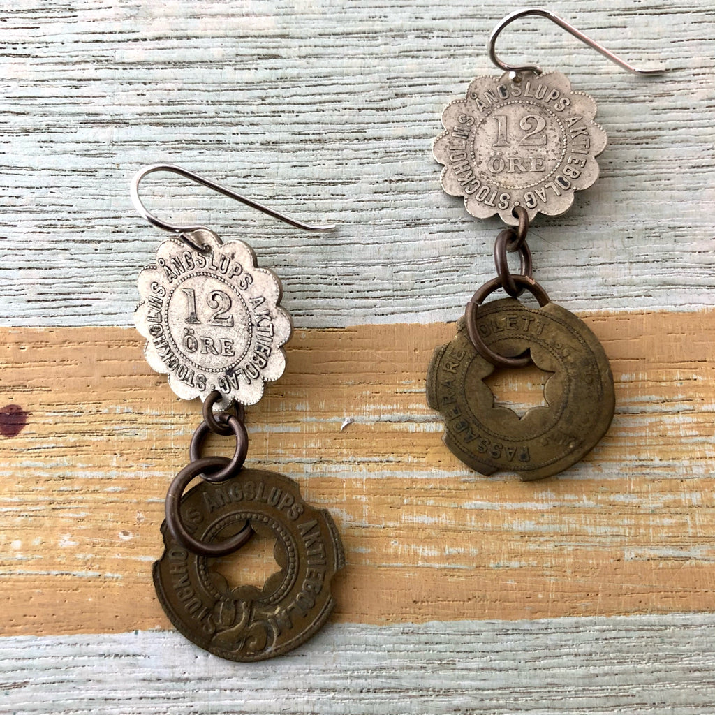 Double Swedish Token Earrings