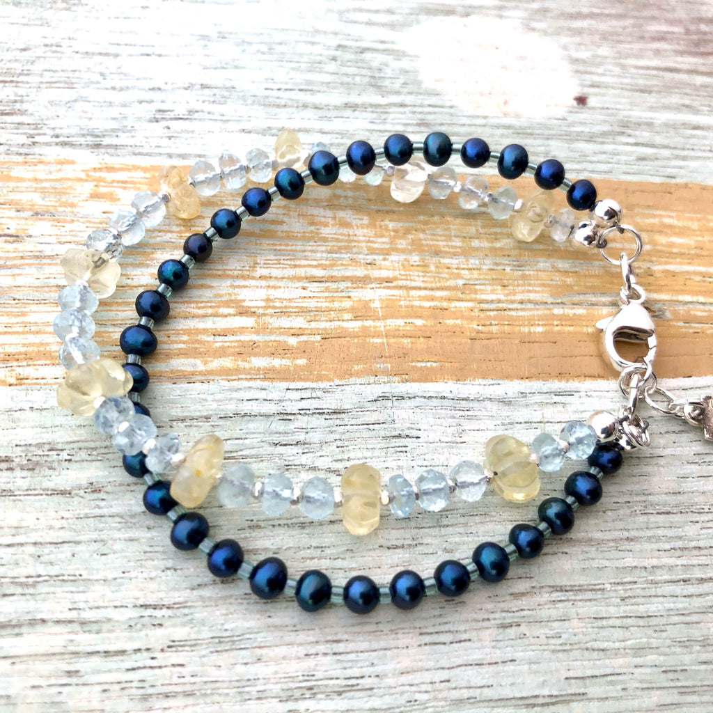Aquamarine & Citrine Bracelet