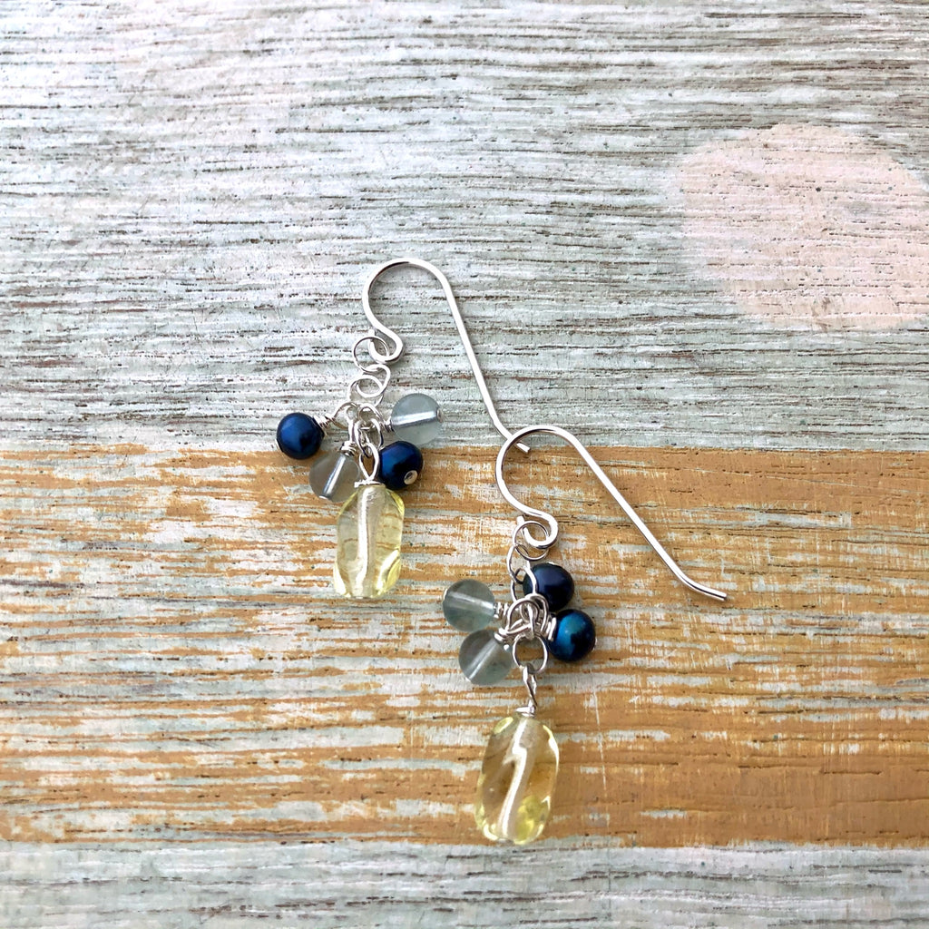 Aquamarine & Citrine Earrings