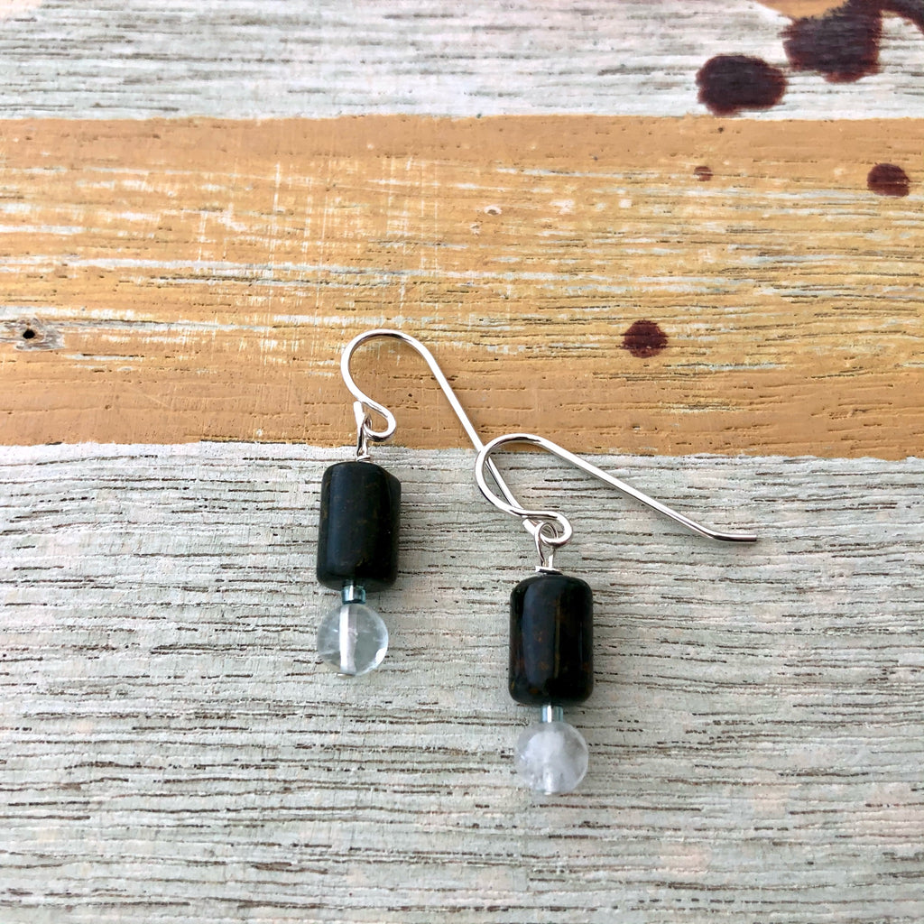 Aquamarine & Bloodstone Earrings