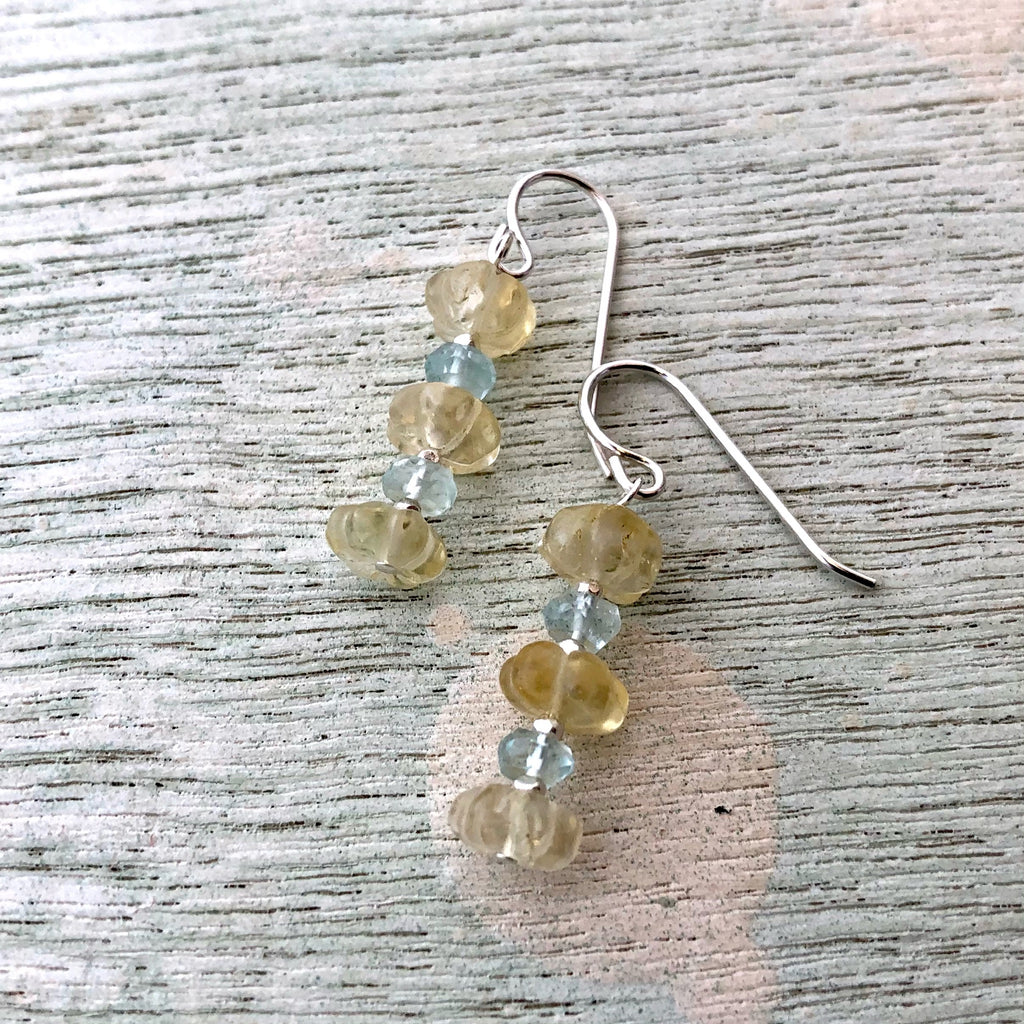 Citrine & Aquamarine Earrings