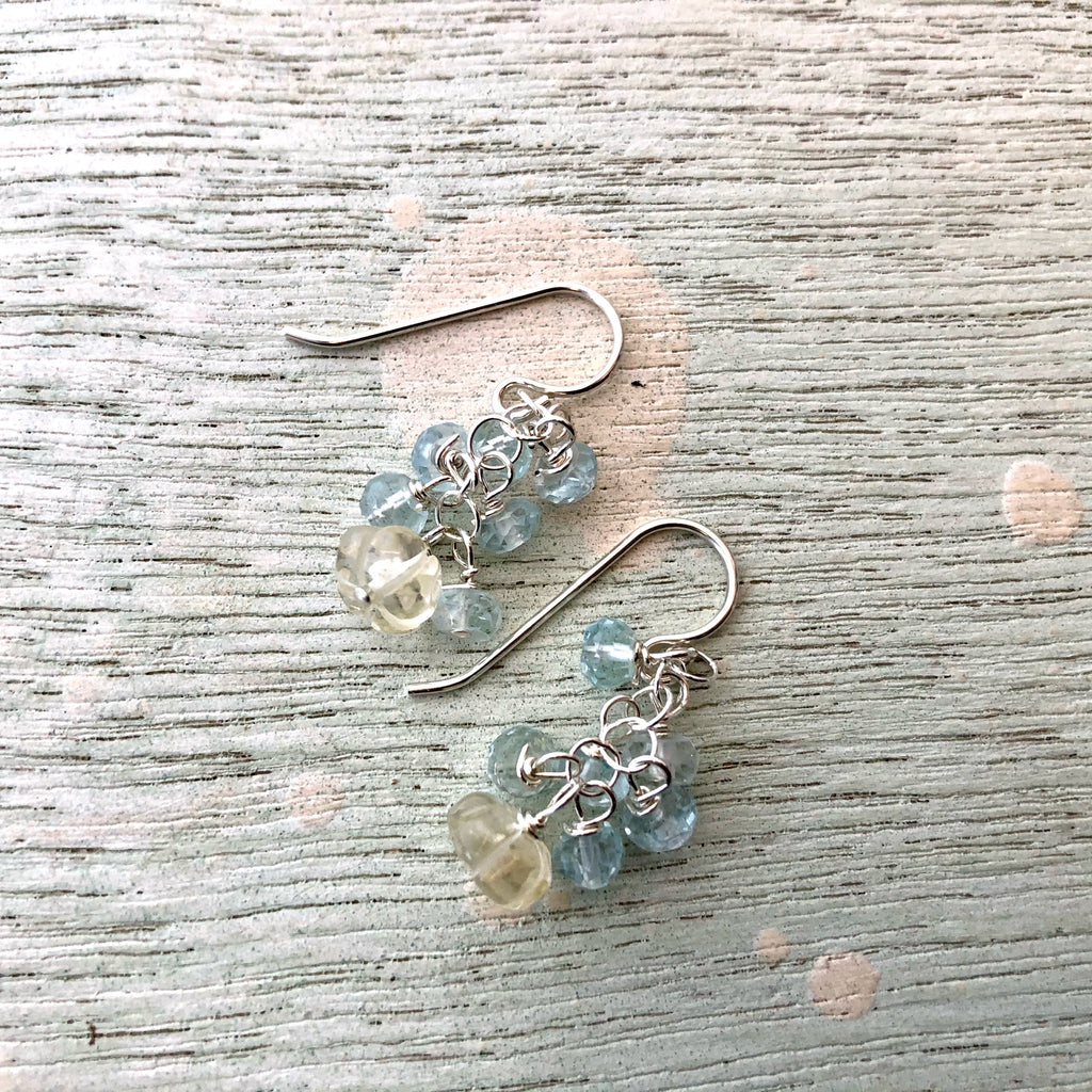 Aquamarine & Citrine Earrings