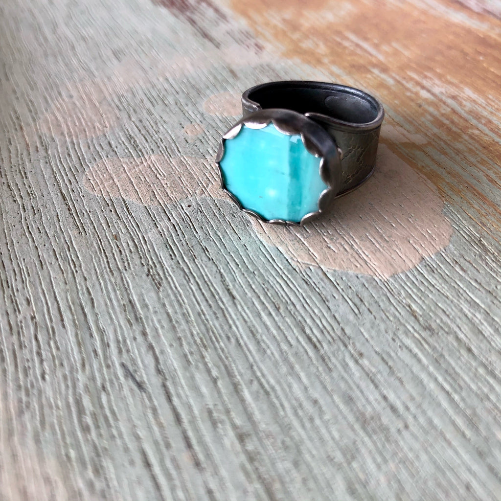 Opalized Wood Ring - Size 7