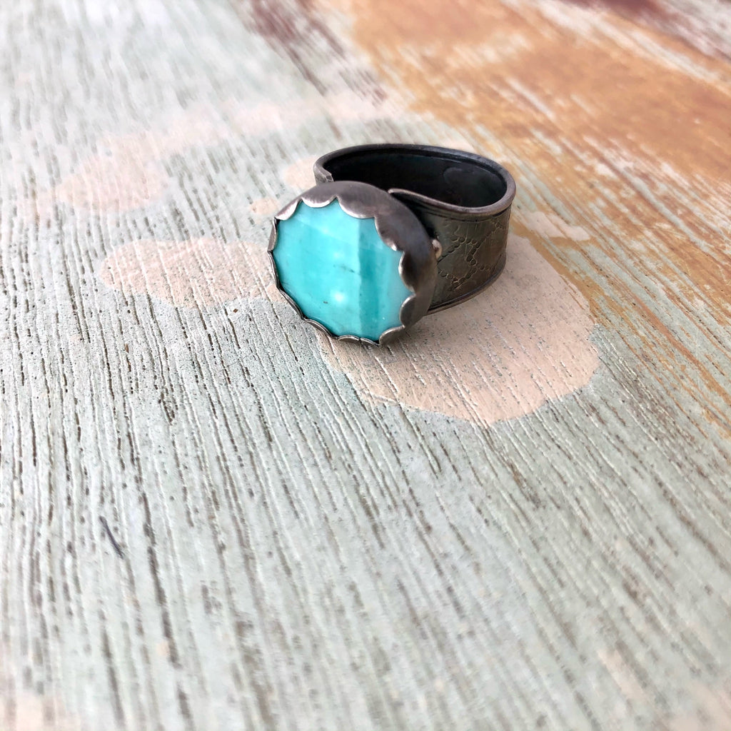 Opalized Wood Ring - Size 7