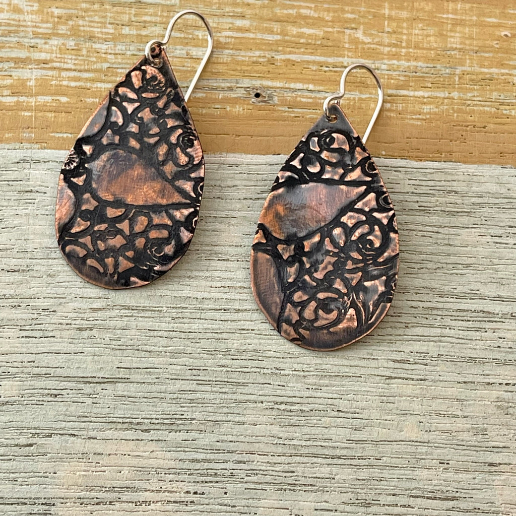 Copper Pressed Earrings