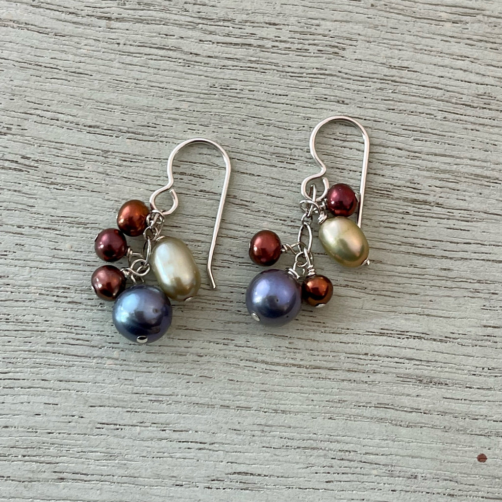 Cluster Pearl Earrings