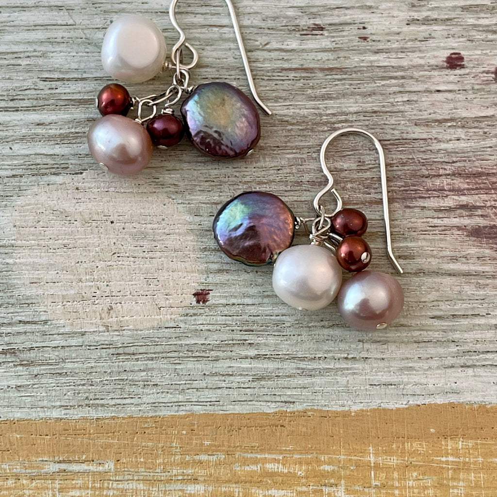 Cluster Pearl Earrings