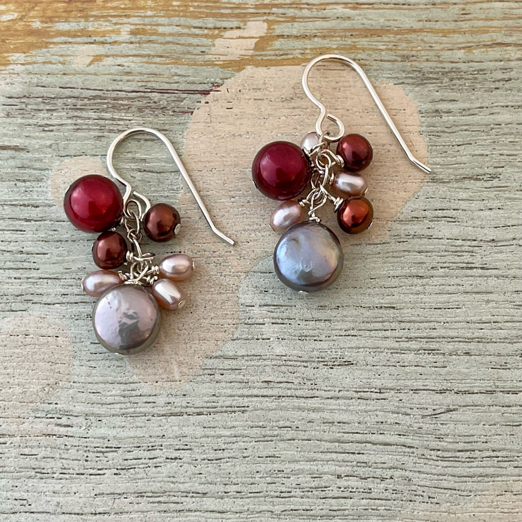 Cluster Pearl Earrings