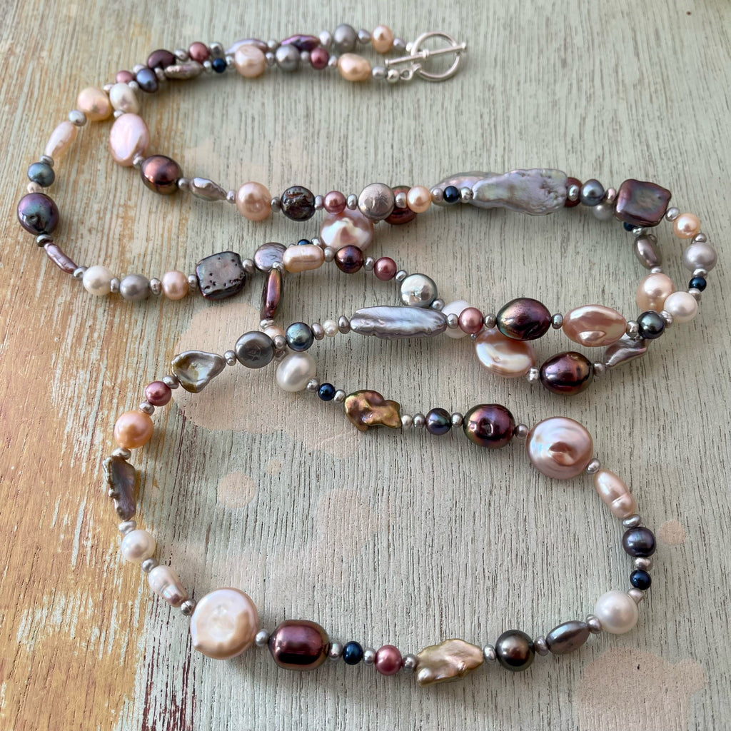 Long Mixed Pearl Necklace