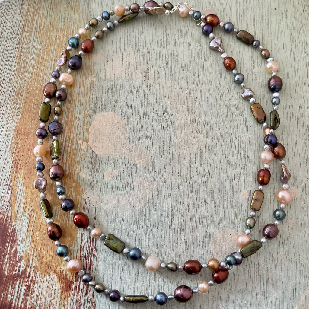 Long Mixed Pearl Necklace
